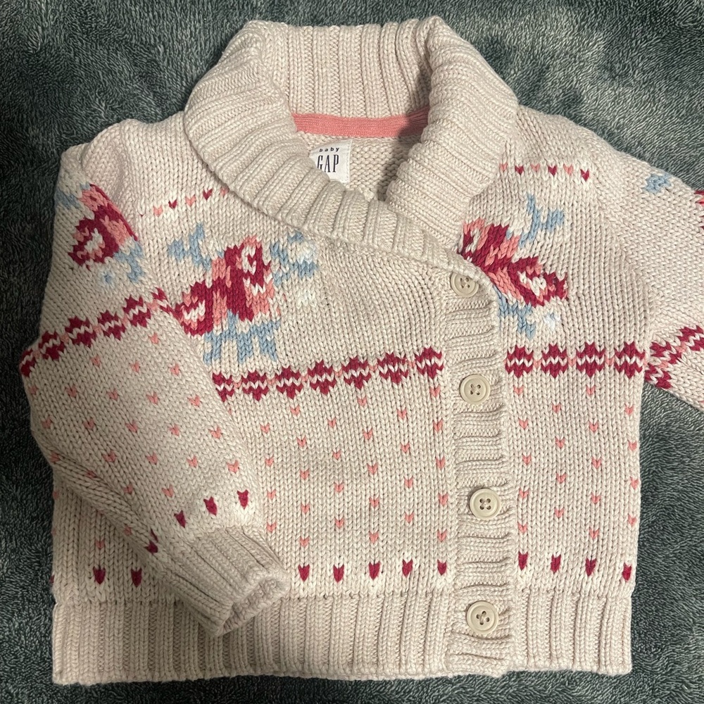 Baby GAP knit floral cardigan
